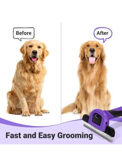 MIU COLOR Pet Grooming Brush, Deshedding Tool for Dogs & Cats, Effectively Reduces Shedding by up to 95% for Short Medium and Long Pet Hair, Purple  - Image 4