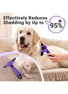 MIU COLOR Pet Grooming Brush, Deshedding Tool for Dogs & Cats, Effectively Reduces Shedding by up to 95% for Short Medium and Long Pet Hair, Purple  - Image 3
