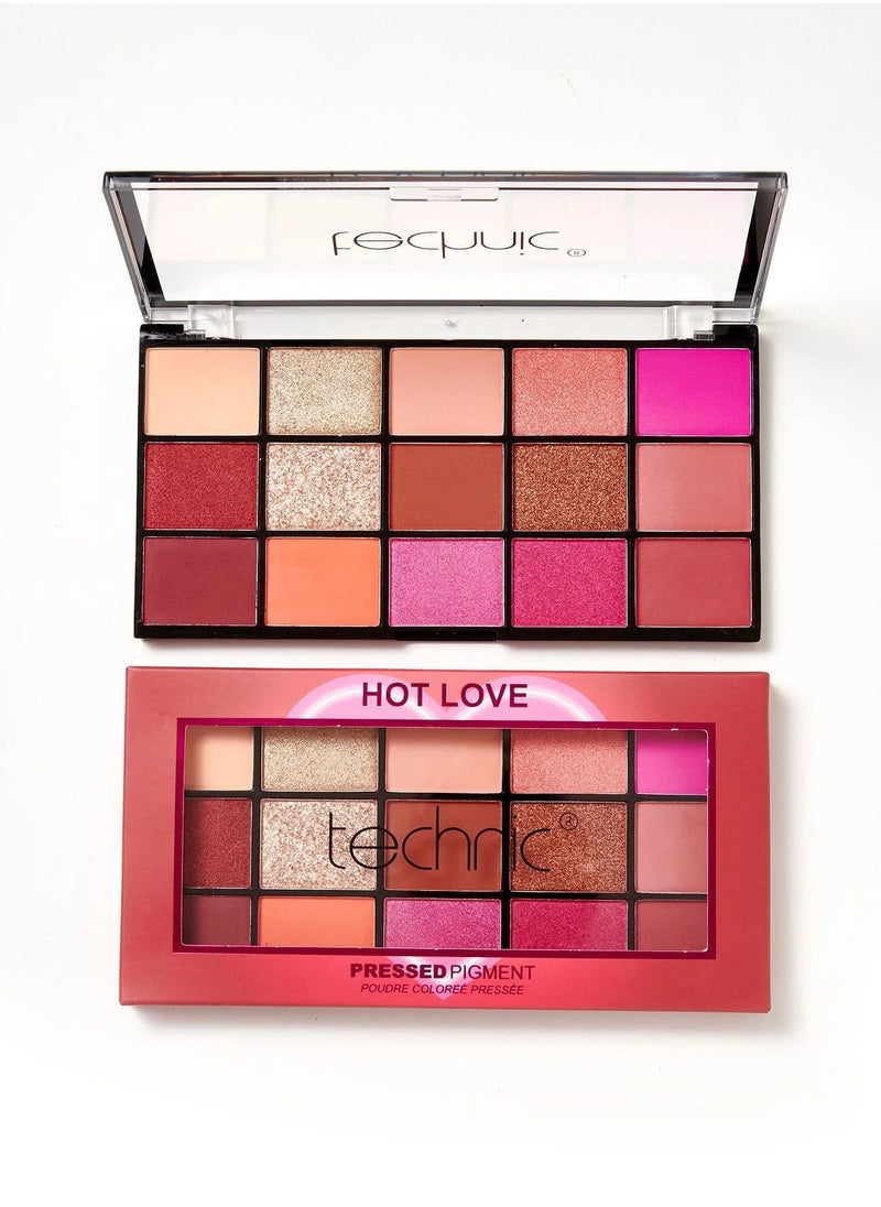 Technic لوحة ظلال العيون المضغوطة المكونة من 15 لونًا - Hot Love  - Image 1