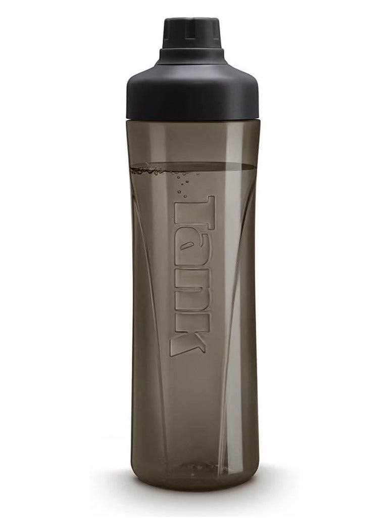 Tank Tritan Plastic Water Bottle 800mL, Black - Image 1