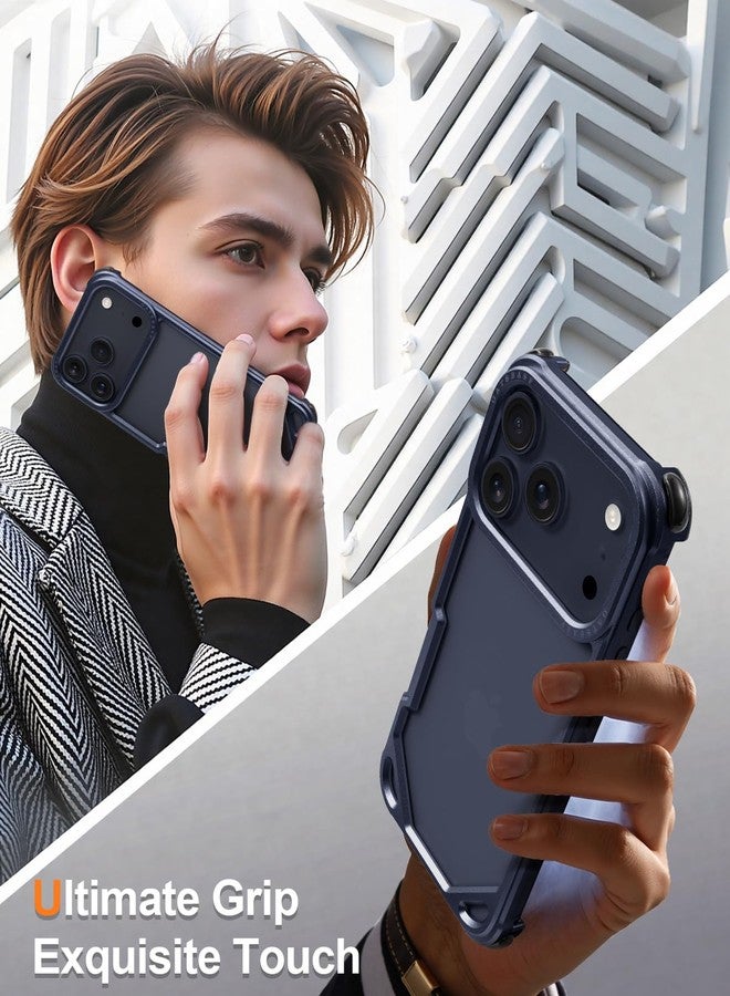 OATSBASF for iPhone 17 Pro Max Bumper Case, No Back Design, Aluminum Frame Slim Fit, Compatible with MagSafe, 4 Corner Shockproof Protection, Blue - Image 5