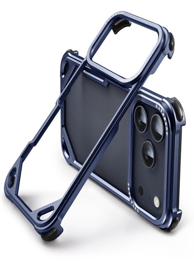OATSBASF for iPhone 17 Pro Max Bumper Case, No Back Design, Aluminum Frame Slim Fit, Compatible with MagSafe, 4 Corner Shockproof Protection, Blue - Image 1