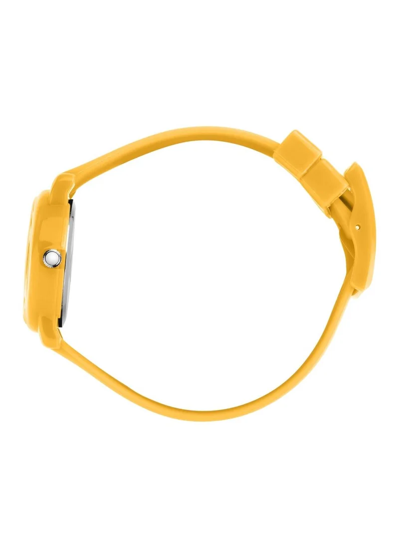 Kikou Cartoon Kids Analog Watch for Boys & Girls - White Matt Dial, 28mm Round Case, Orange Plastic Strap, Quartz, 30M Water Resistant - R4551104006