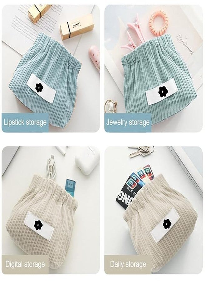 NETZILLA NAVA PAVA 2 Pcs Small Pouches for Women Girls, Travel Mini Makeup Pouch, Squeeze-Open Lipstick Jewelry Storage Bag Hair Accessories Organizer Cosmetic Bag Travel Organizer, Corduroy Coin Pouch - Image 3