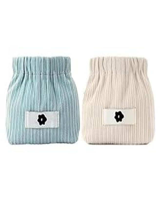 NETZILLA NAVA PAVA 2 Pcs Small Pouches for Women Girls, Travel Mini Makeup Pouch, Squeeze-Open Lipstick Jewelry Storage Bag Hair Accessories Organizer Cosmetic Bag Travel Organizer, Corduroy Coin Pouch - Image 1