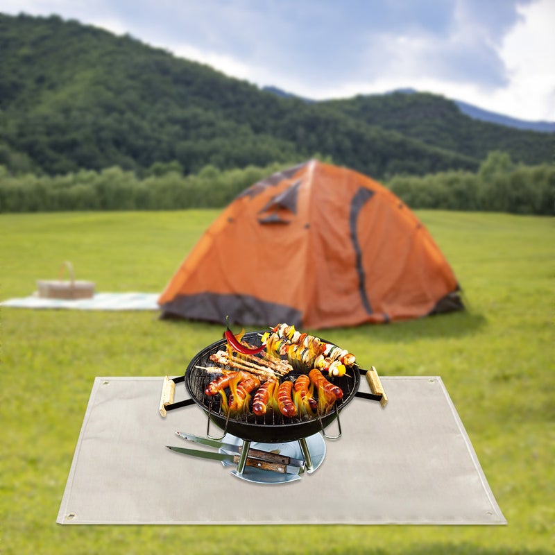 Under Grill Mat Fire Pit Deck Patio Ember Mat Fireproof Mat Grill Pad for Fire Pit for Outdoor Camping Gas Stove Outdoor Wood Burning Stove BBQ Grills - Image 4