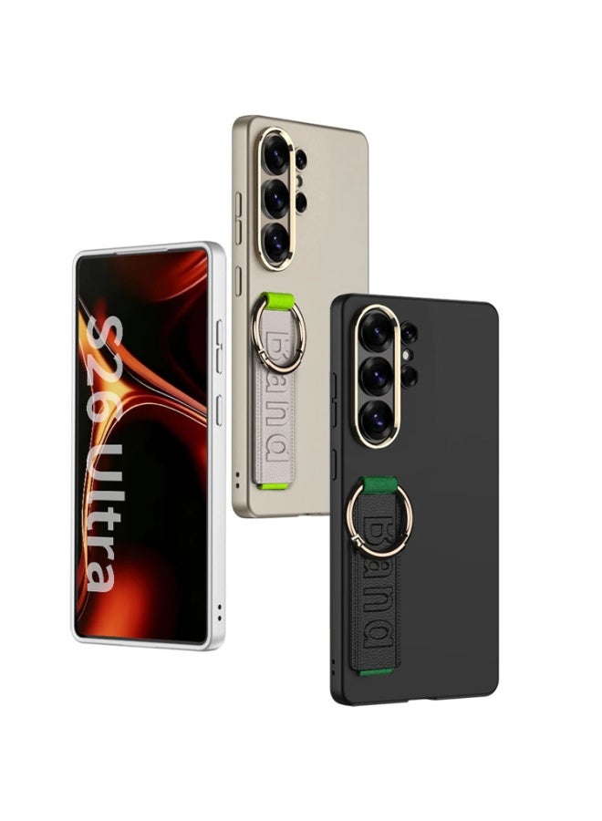 كفر S26 Ultra مع حلقة معدنية للحمل وسوار يد، غطاء حماية نحيف مقاوم للصدمات والخدوش لهاتف سامسونج جالاكسي S26 Ultra - Image 4
