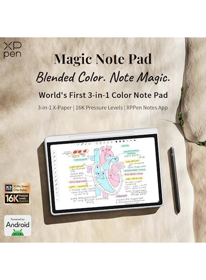 XP-PEN 3-in-1 Color Digital Notebook – 10.95" Paper Note Tablet with 16,384 Pressure Levels, Battery-Free X3 Pro Pencil 2, Dual Magnetic Folio, 6+128GB Storage, Smart Reusable Pad - Image 2