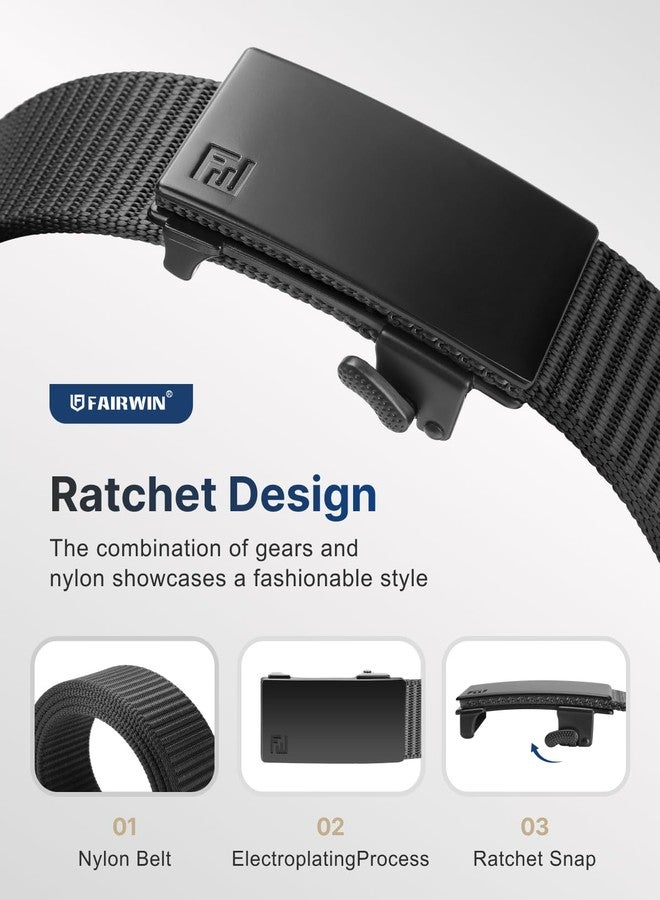 FAIRWIN Ratchet Belts for Men - Nylon Web Belt for Golf Tactical Work Casual, Adjustable Webbing with Ratcheting Buckle - Image 3