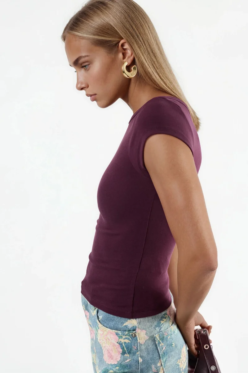 Busem BUSEM Slim Fit Boat Neck Blouse