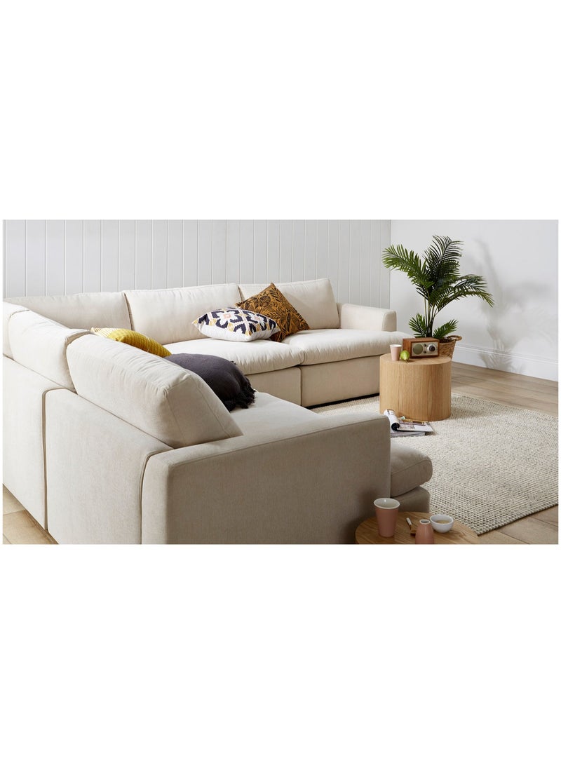 HomeJoyz |  Sophisticated Suede Sectional Sofa - L-Shape Design - Beige Luxury - Image 3