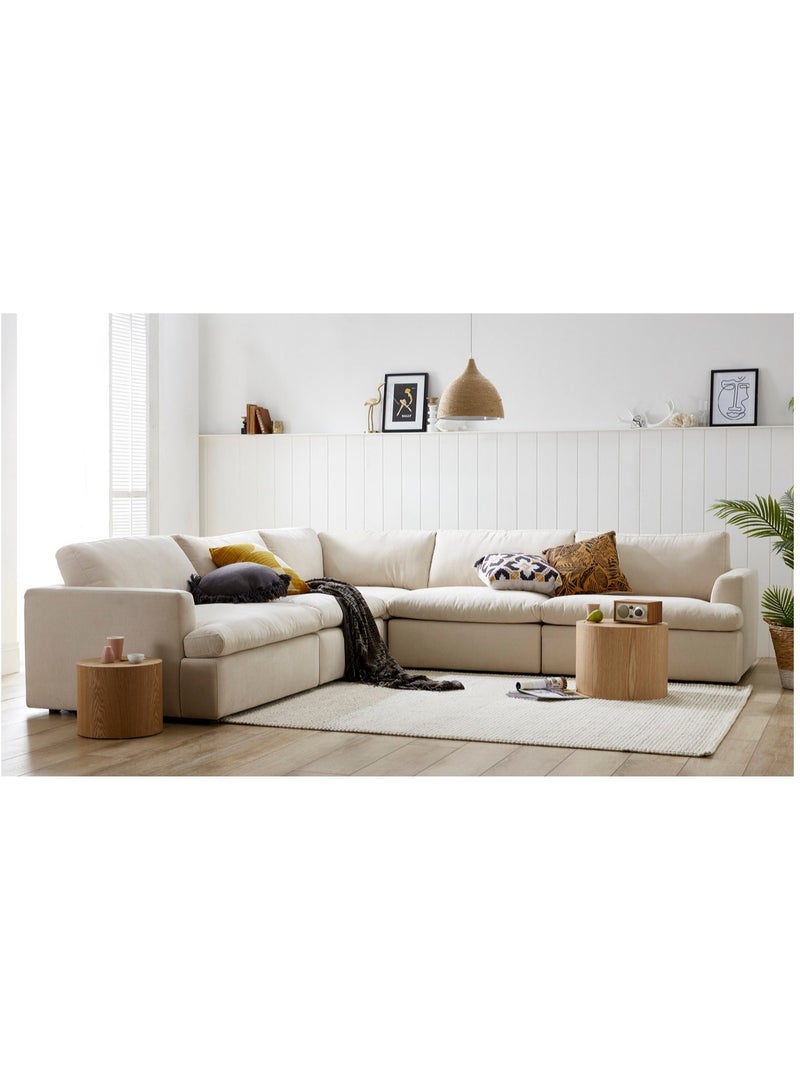 HomeJoyz |  Sophisticated Suede Sectional Sofa - L-Shape Design - Beige Luxury - Image 2