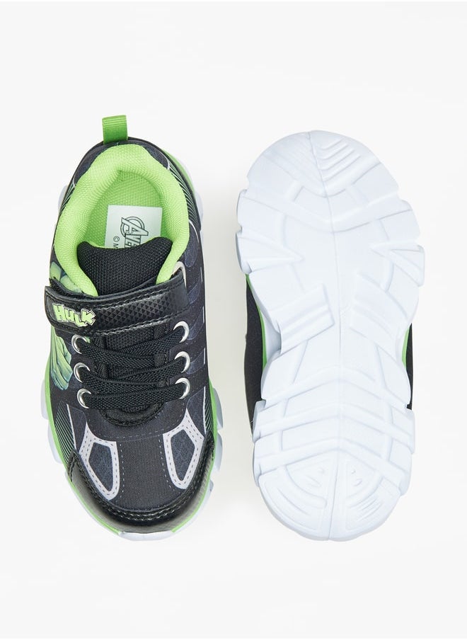 MARVEL - Marvel Hulk Print Shoes with Hook and Loop Closure - Image 1
