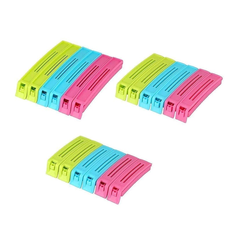 WINZELLA WINZELLA Series 18 Pcs 3 Different Size Plastic Food Snack Bag Pouch Clip Sealer Large Medium Small Plastic Snack Seal Sealing Bag Clips Vacuum Sealer Set of 18 MultiColor Multicolor - Image 1