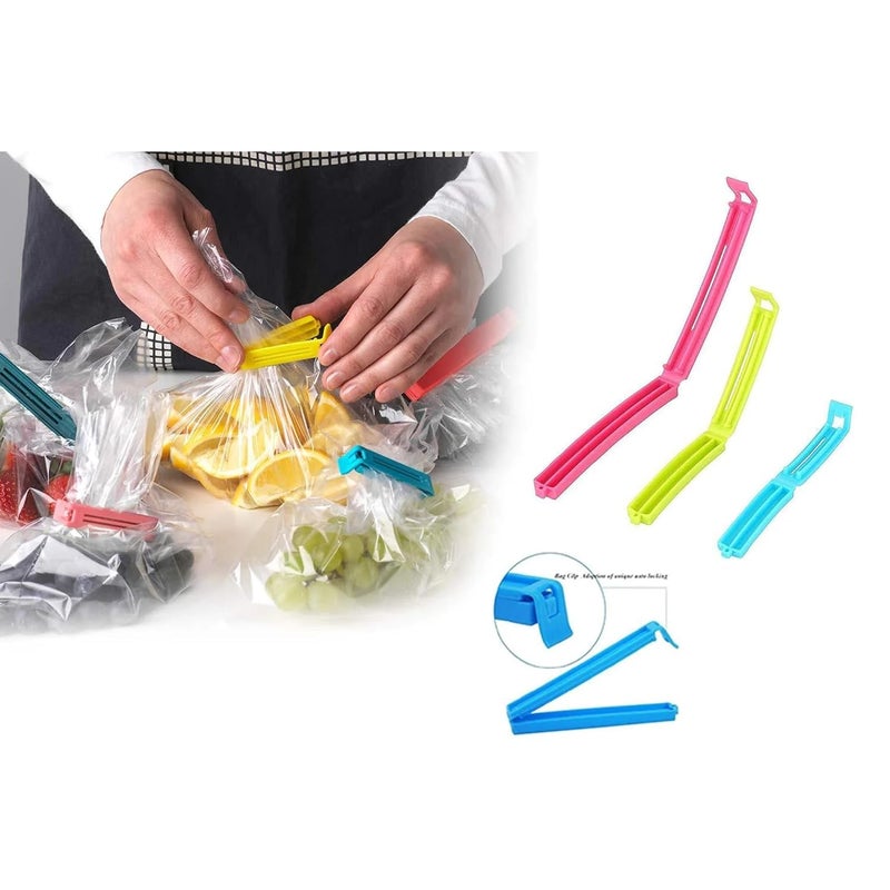 WINZELLA WINZELLA Series 18 Pcs 3 Different Size Plastic Food Snack Bag Pouch Clip Sealer Large Medium Small Plastic Snack Seal Sealing Bag Clips Vacuum Sealer Set of 18 MultiColor Multicolor - Image 5