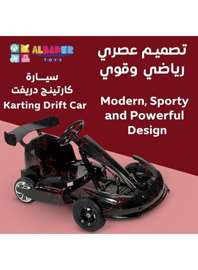 البدر سيارة كارتينج دريفت للاطفال من البدر، سياره كهربائية كريزي دريفت 36 فولت مع عجلات LED، موسيقى بلوتوث، 3 سرعات وعكسية، فرامل اليد، لعبة ركوب كهربائية بنمط سباق للاولاد والبنات - Image 4