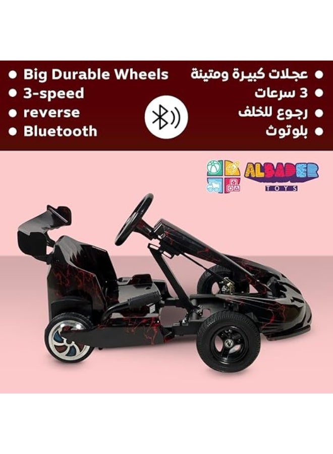 البدر سيارة كارتينج دريفت للاطفال من البدر، سياره كهربائية كريزي دريفت 36 فولت مع عجلات LED، موسيقى بلوتوث، 3 سرعات وعكسية، فرامل اليد، لعبة ركوب كهربائية بنمط سباق للاولاد والبنات - Image 5