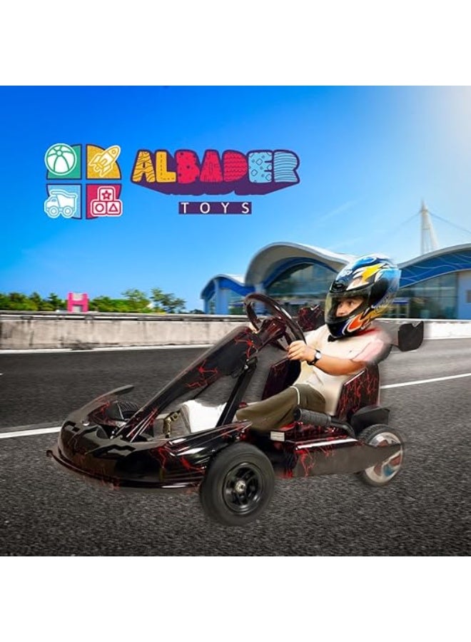 البدر سيارة كارتينج دريفت للاطفال من البدر، سياره كهربائية كريزي دريفت 36 فولت مع عجلات LED، موسيقى بلوتوث، 3 سرعات وعكسية، فرامل اليد، لعبة ركوب كهربائية بنمط سباق للاولاد والبنات - Image 2