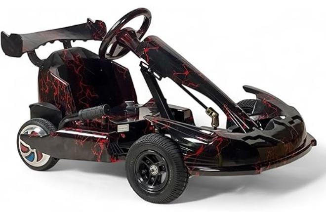 البدر سيارة كارتينج دريفت للاطفال من البدر، سياره كهربائية كريزي دريفت 36 فولت مع عجلات LED، موسيقى بلوتوث، 3 سرعات وعكسية، فرامل اليد، لعبة ركوب كهربائية بنمط سباق للاولاد والبنات - Image 1