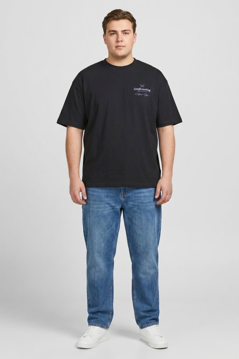 GOOD FOR NOTHING Men Crew Neck Short Sleeve Graphic Print T-Shirt, Black - Image 2