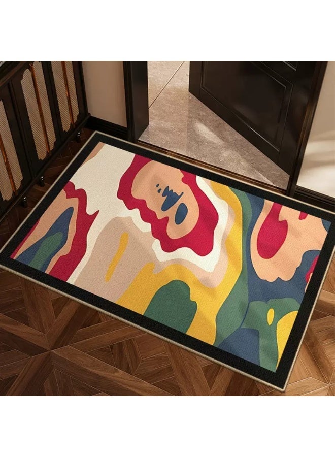 Firasa Luxury Multicolor Rippled Door Mat American-Style Premium Foot Pad Entrance Dust Removal and Anti-Slip Rug for Home Decoration - Image 1