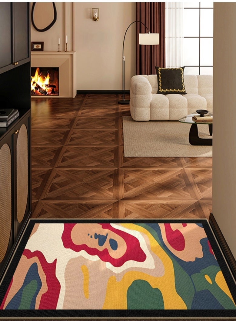 Firasa Luxury Multicolor Rippled Door Mat American-Style Premium Foot Pad Entrance Dust Removal and Anti-Slip Rug for Home Decoration - Image 2