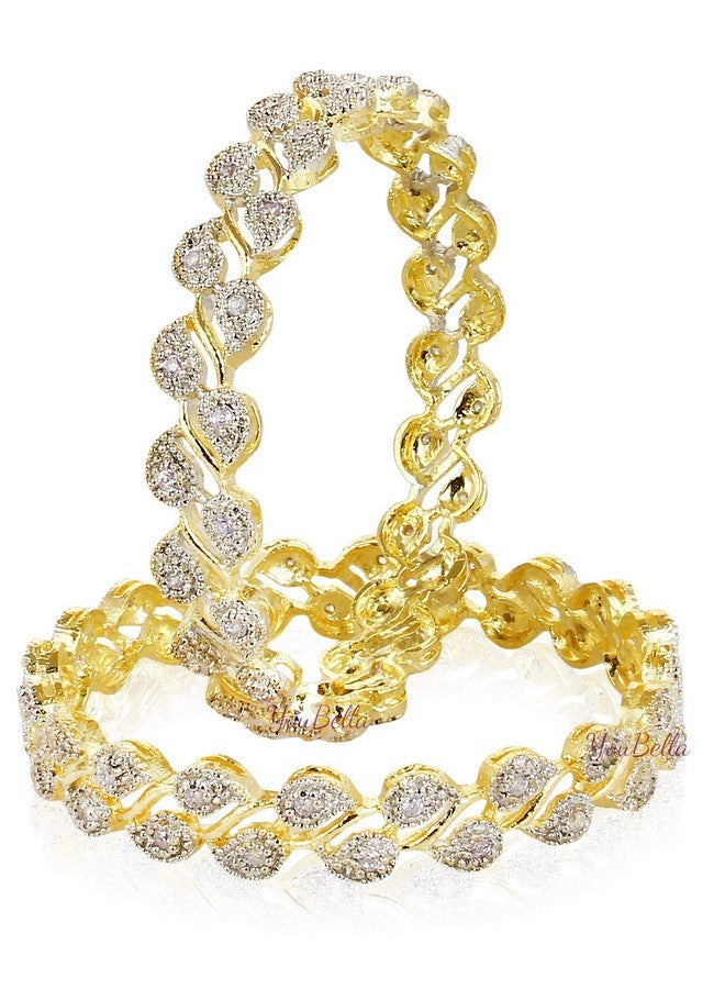 YouBella أساور ذهبية مطلية بالألماس الأمريكي من يوبيلا للنساء والفتيات (2.8) - Image 1