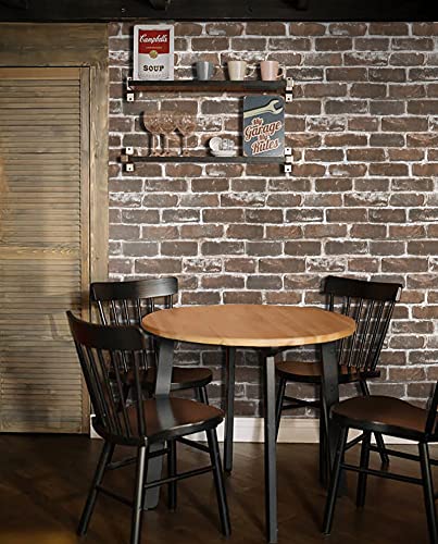 Timeet Red Brick Wallpaper Self Adhesive Peel and Stick Wallpaper Removable Contact Pape Textured for Bedroom Living Room Wall Decor Vinyl Film Roll 17.7"×118.11" - Image 3