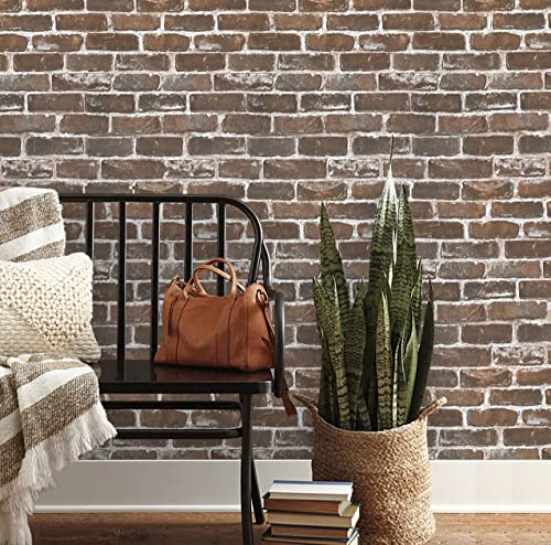 Timeet Red Brick Wallpaper Self Adhesive Peel and Stick Wallpaper Removable Contact Pape Textured for Bedroom Living Room Wall Decor Vinyl Film Roll 17.7"×118.11" - Image 1