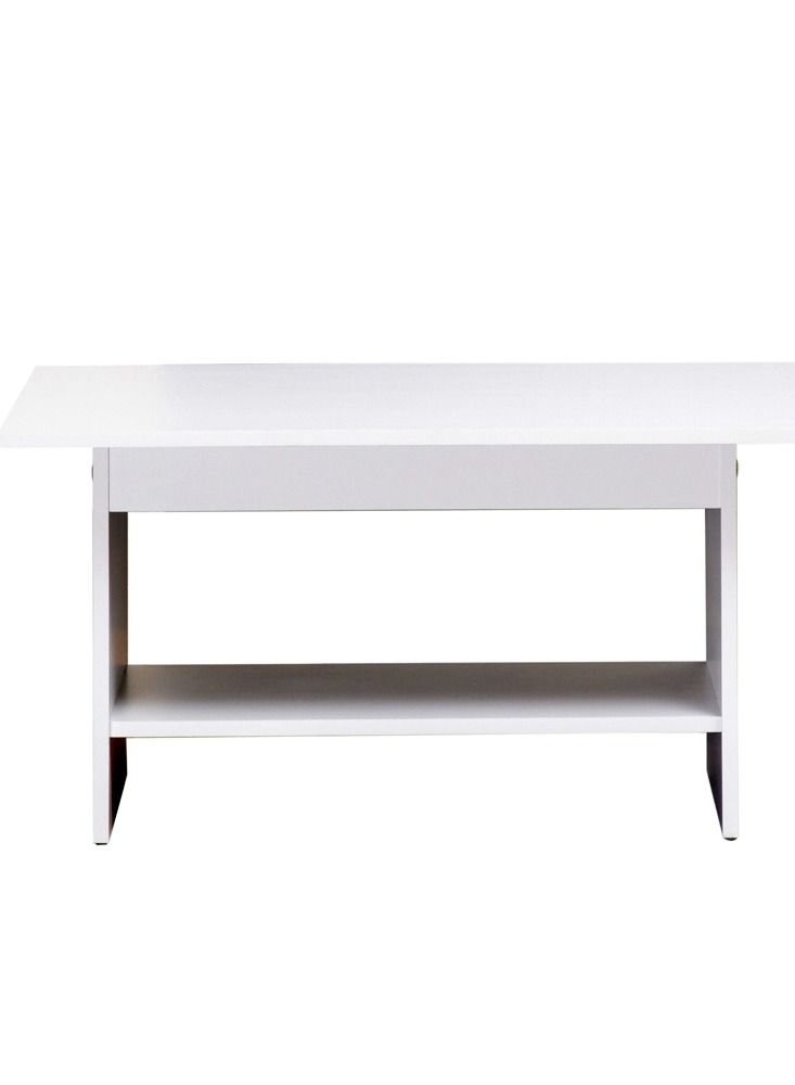 WT-EASYCARE طاولة قهوة خشبية ذات قاعدة متينة، قطعة مركزية مستطيلة الشكل للاستخدام في غرفة المعيشة والمكتب - Image 3