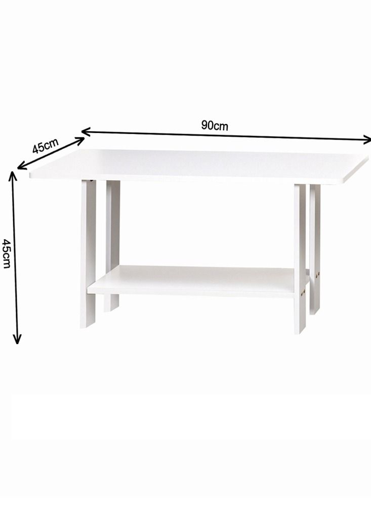 WT-EASYCARE طاولة قهوة خشبية ذات قاعدة متينة، قطعة مركزية مستطيلة الشكل للاستخدام في غرفة المعيشة والمكتب - Image 5