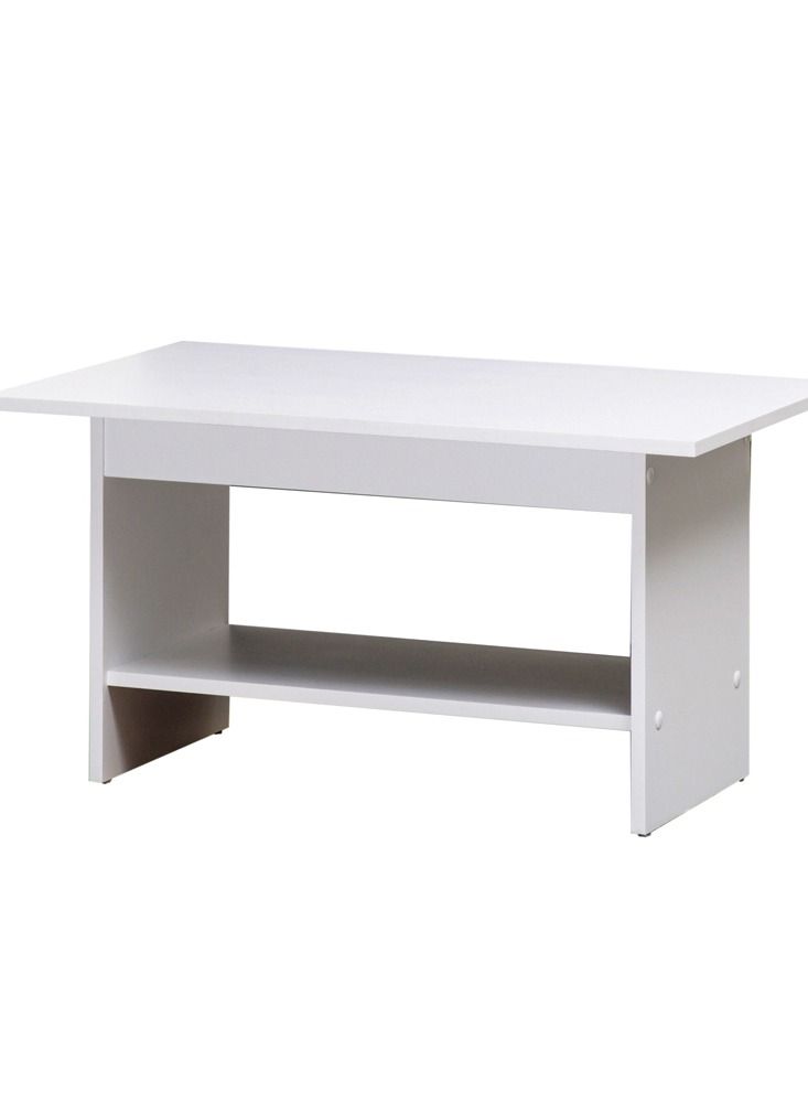 WT-EASYCARE طاولة قهوة خشبية ذات قاعدة متينة، قطعة مركزية مستطيلة الشكل للاستخدام في غرفة المعيشة والمكتب - Image 4