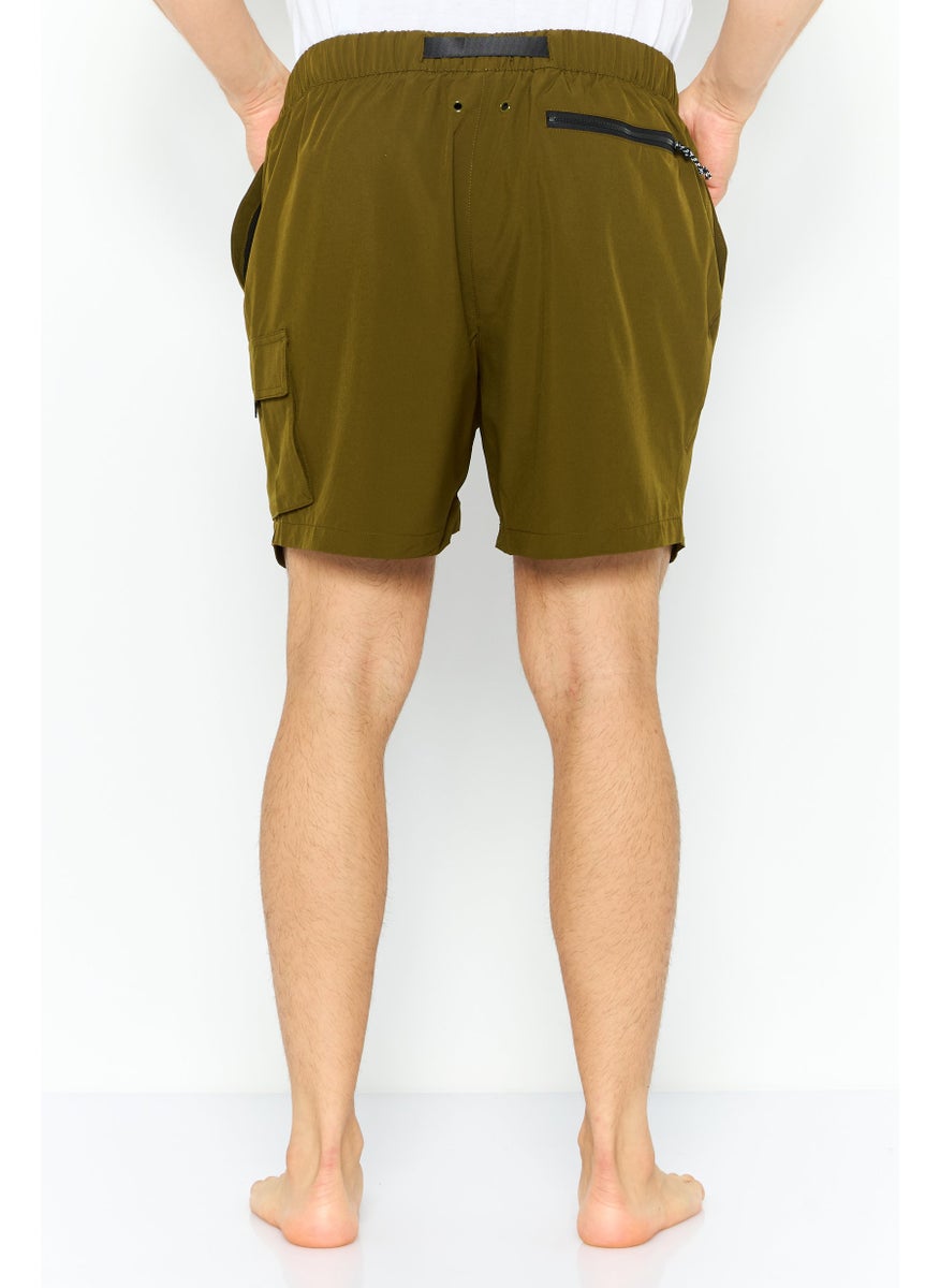 DKNY Men Brand Logo Board Short, Olive  - Image 4