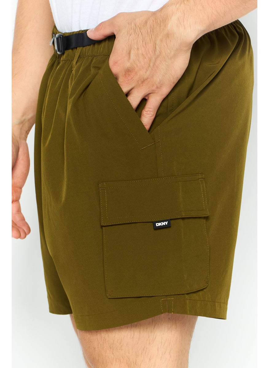 DKNY Men Brand Logo Board Short, Olive  - Image 3