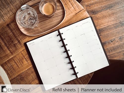 Eleven Discs July 2025–June 2026 Academic Year Monthly Planner, Monday Start, Junior Size, Two Styles (Separated, Booklet), Premium Heavyweight Discbound Notebook Paper for Circa, Arc, TUL (40 Sheets) - Image 3