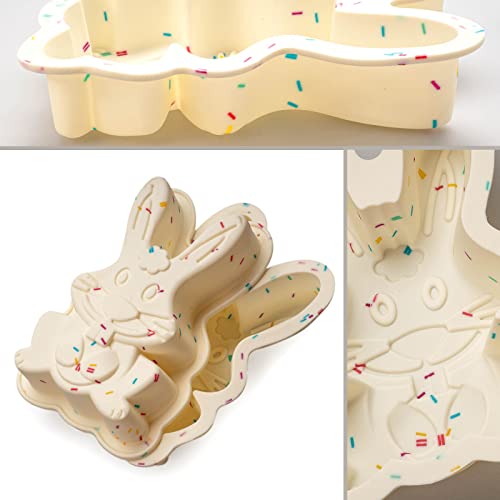 Dootafy Easter Bunny Molds 2 Pack Bunny Cake Pan Rabbit Cake Mold Silicone Cute Cake Molds Jumbo Bunny Breakable Chocolate Gummy Mold for Baking Easter Day Party Cake Dessert Giant Gummy - Image 2