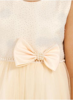 Styli Embellished Layered Ruffle Hem Dress with Bow Detail  - Image 3