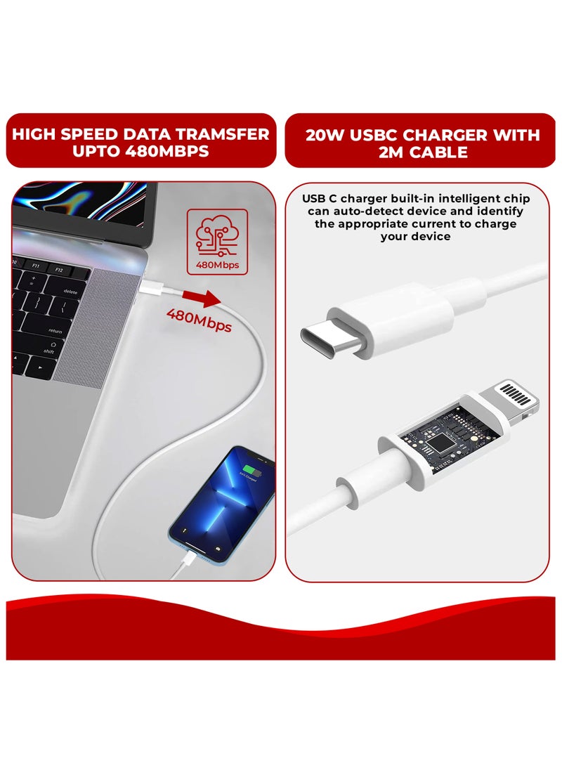 Choosey - 20W USB-C iPhone charger - 6ft Lightning Cable With USB-C Wall Adapter iPhone Fast Charger, Foldable Plug Cell Phone Charger Compatible with iPhone 14/13/12/11, And iPad - Image 1