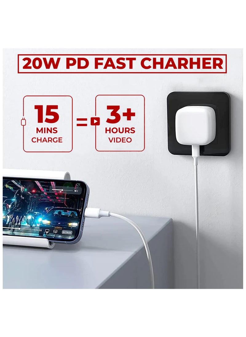 Choosey - 20W USB-C iPhone charger - 6ft Lightning Cable With USB-C Wall Adapter iPhone Fast Charger, Foldable Plug Cell Phone Charger Compatible with iPhone 14/13/12/11, And iPad - Image 1