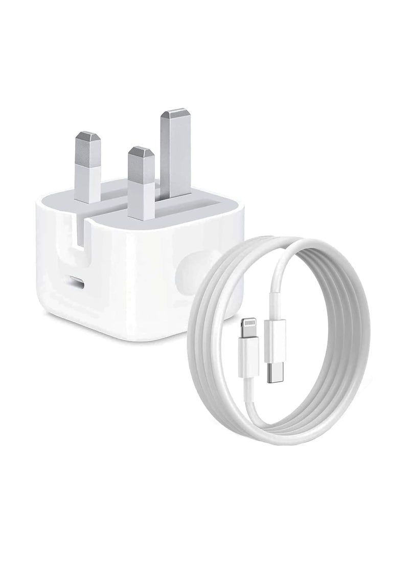 Choosey - 20W USB-C iPhone charger - 6ft Lightning Cable With USB-C Wall Adapter iPhone Fast Charger, Foldable Plug Cell Phone Charger Compatible with iPhone 14/13/12/11, And iPad - Image 1