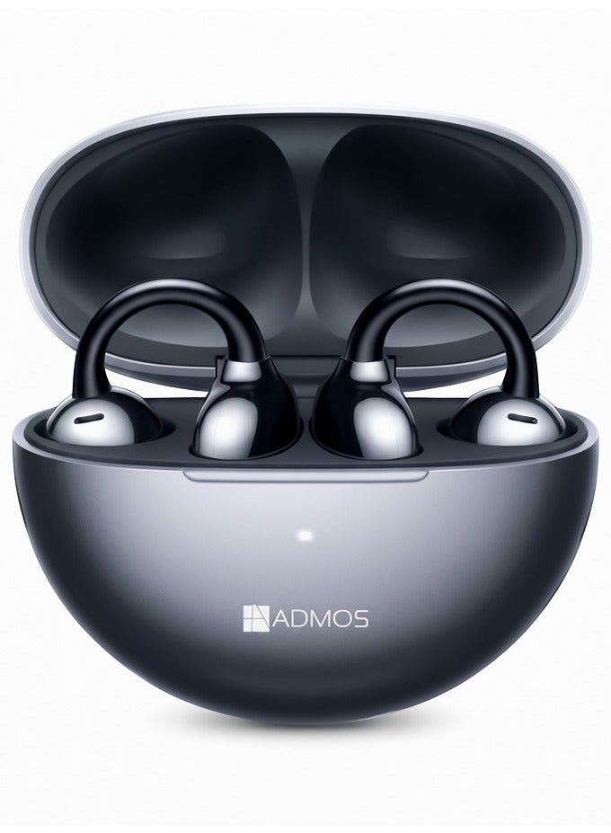Admos Best Open Ear Clip Wireless Earbuds | Bluetooth 5.3 Air Conduction Headphones | Sport Ear Cuff Design for Running & Gym | Mini Clip-On Earphones With ENC Clear Call Mic | IP54 Waterproof | Painless Wear for iPhone & Android - Image 1