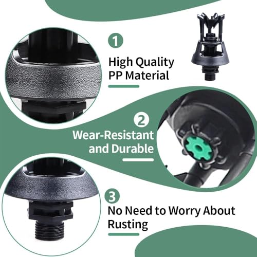 APPSTER 5pcs 360 Degrees Rotating Water Sprinkler Head for Garden Agriculture Irrigation Lawn Pipes Poultry Farm Greenhouse Gardening Accessories- Male Thread 1/2" (Pack of 5pcs) - Image 2