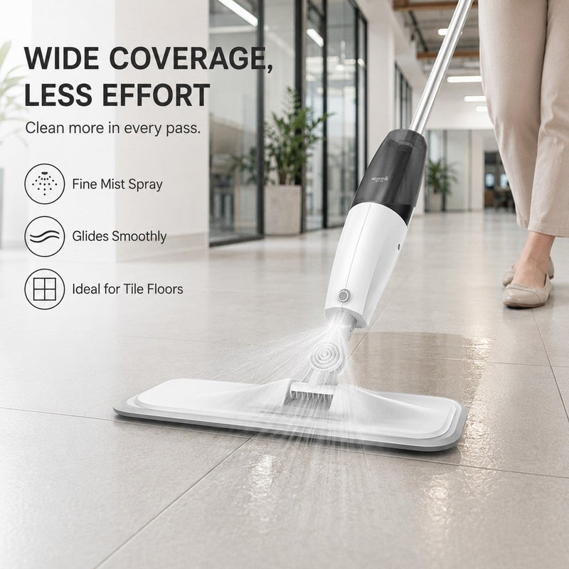 GroveMade Spray Floor Mop, Microfiber Wet Dry Mop for Hardwood, Tile & Wood Floors, Refillable Spray Mop with Adjustable Handle, Flat Floor Cleaning Mop with Reusable Pads for Home Kitchen  Office - Image 3