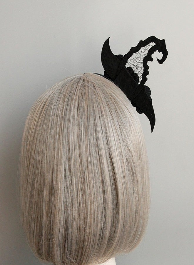 Dzrige Halloween Witch Hat Headband Pumpkin Spider Web Headwear Funny Hair Hoop Hairband Accessories for Halloween Party Cosplay (Black) - Image 3