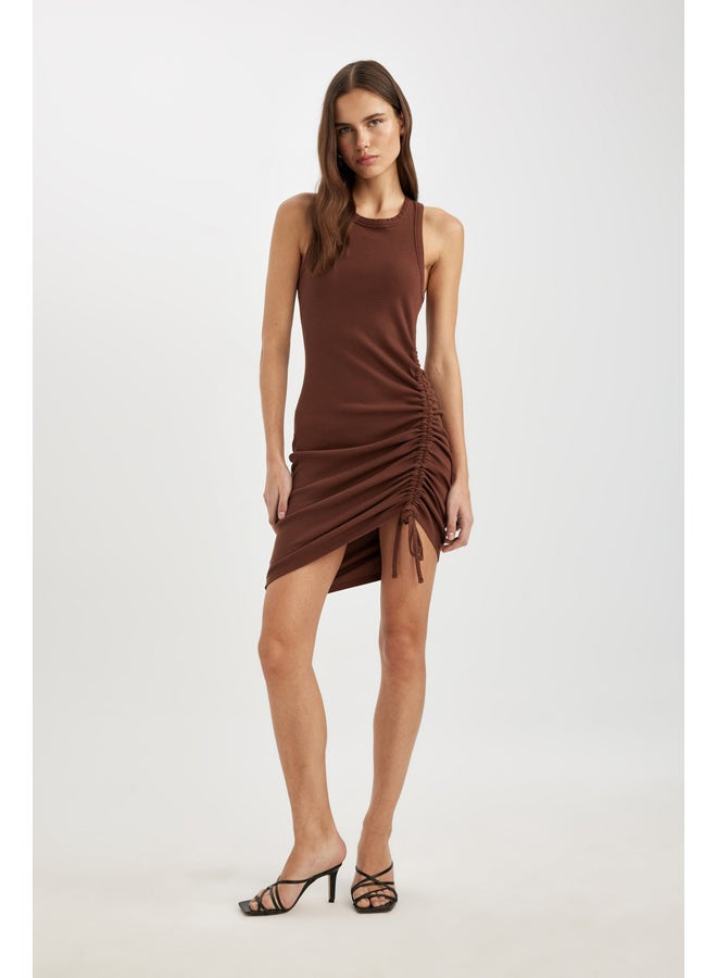 DeFacto Woman Bodycon Round Collar Short Sleeve Knitted Dress  - Image 1