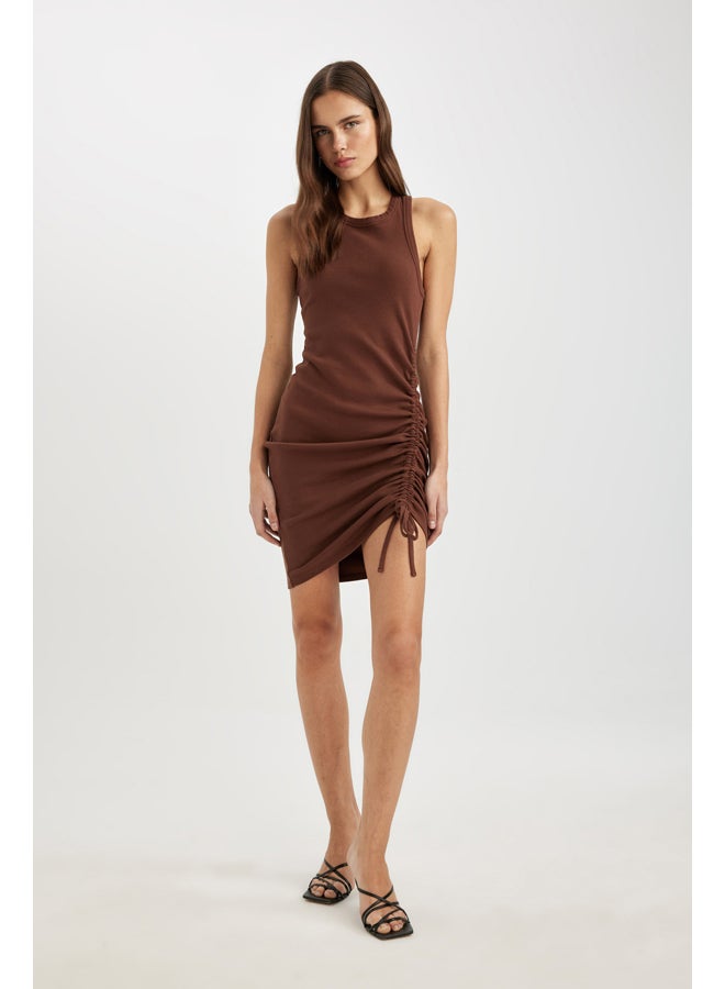 DeFacto Woman Bodycon Round Collar Short Sleeve Knitted Dress  - Image 5