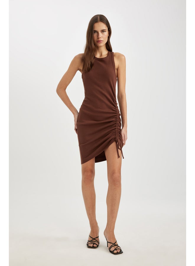 DeFacto Woman Bodycon Round Collar Short Sleeve Knitted Dress  - Image 2