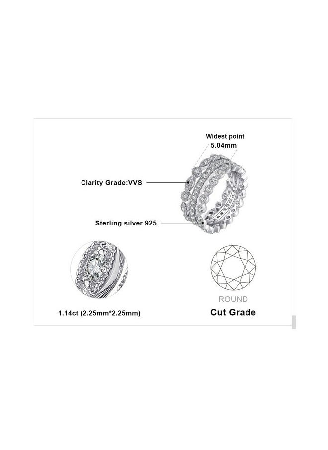 JewelryPalace - 14K Gold Plated 925 Sterling Silver Rings For Women Cubic Zirconia Promise Rings For Her Stackable Wedding Bands Rings For Women Set Size 10 - Image 1