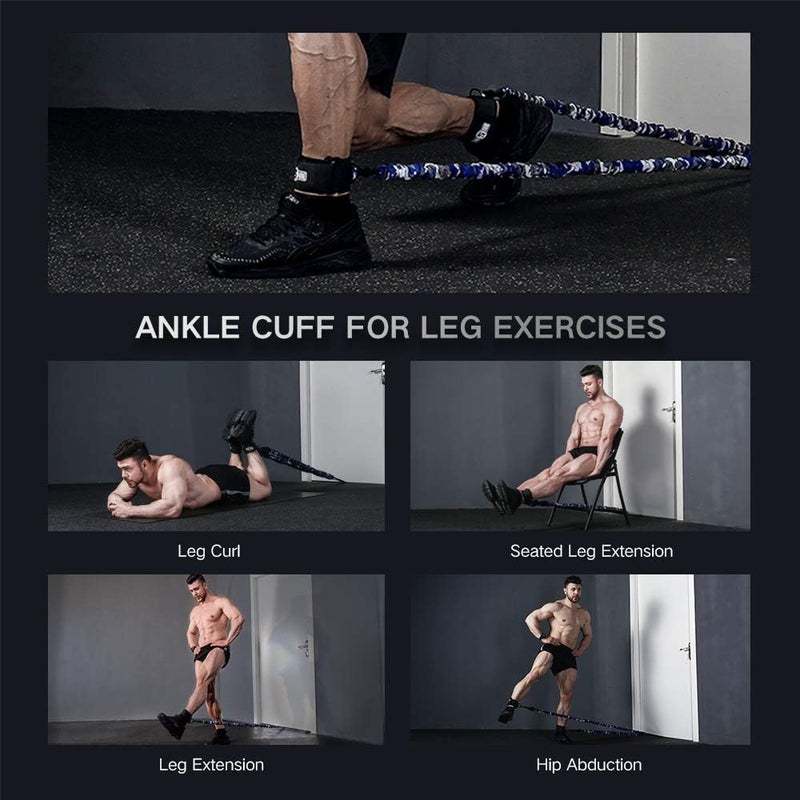 INNSTAR Cable Handles Gym Equipment, Resistance Band Handles with Solid ABS Core Grips, D Handle Cable Attachment, Heavy Duty Exercise Handles, Cable Machine Handles - Image 3