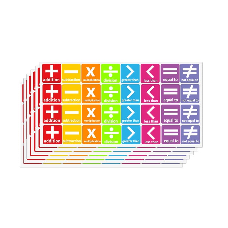 Besttile Math Educational Classroom Stickers1 Inch Math Symbols Labels for TeachersStudents960 Pcs Per Pack